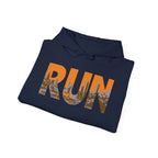Run Graphic Hoodie — City Scape Silhouette Running Sweatshirt