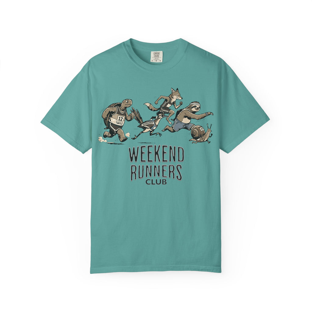 Funny Cartoon Animal Runner T-Shirt — Humorous Running Personality Tee