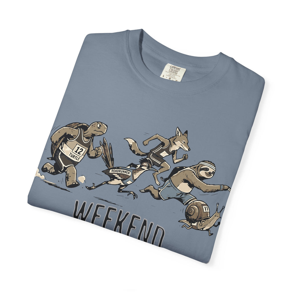 Funny Cartoon Animal Runner T-Shirt — Humorous Running Personality Tee