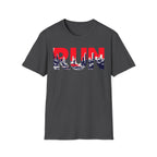 RUN (Red White and Blue) T‑Shirt — Bold Skyline Running Design
