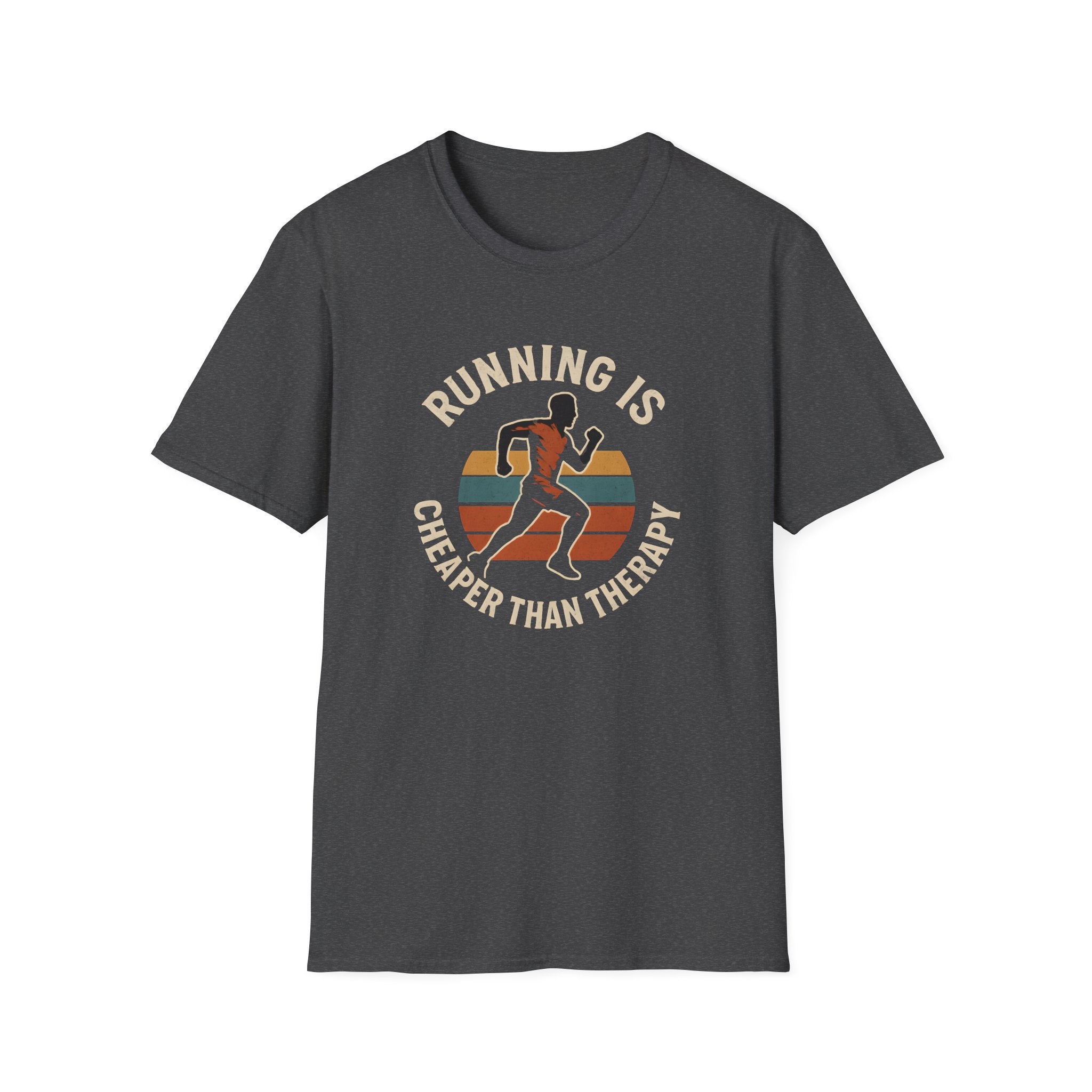Stress Relief Running T-Shirt — Runner Silhouette Motivational Tee