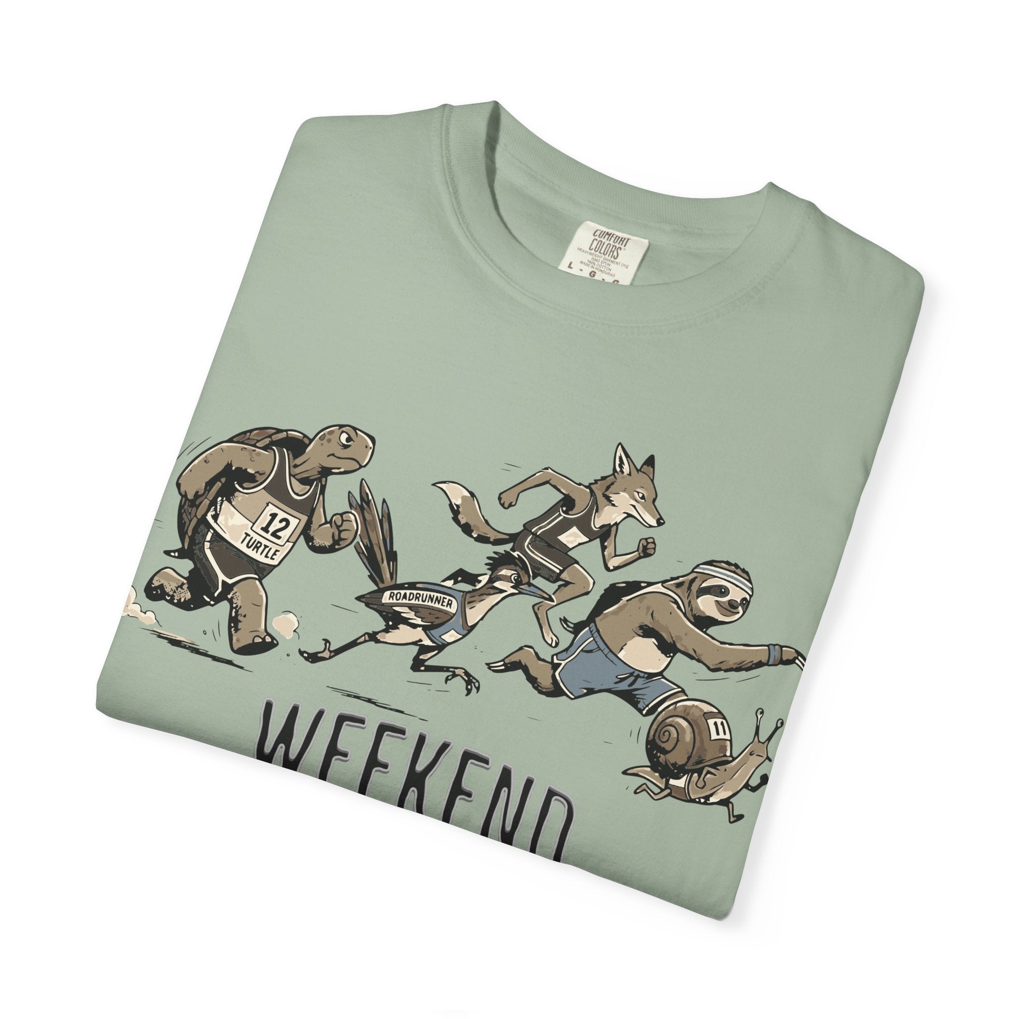 Funny Cartoon Animal Runner T-Shirt — Humorous Running Personality Tee